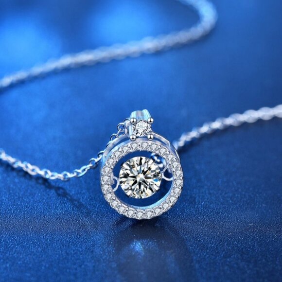 Certified 1ct. t.w. Moissanite Dancing Necklace NEW - Picture 2 of 10